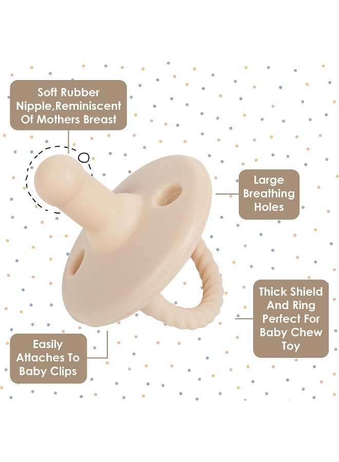 Sweet Child Baby Soothie Pacifiers 0-6 Months, Set of 6 Ultra-Light Silicone Binkies with Collapsible Handle & 3 Air Holes for Added Safety, Best Newborn Pacifiers for Boys Or Girls - Image 5
